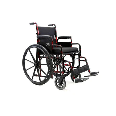 Karman LT-770Q Lightweight Wheelchair Red Streak, 37 lbs