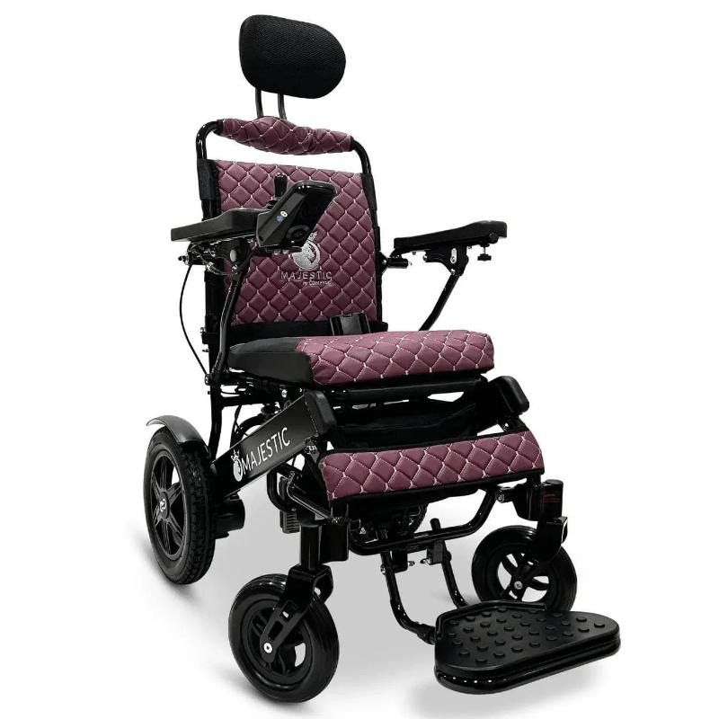 majestic comfygo black purple iq 9000 long range electric wheelchair auto recline