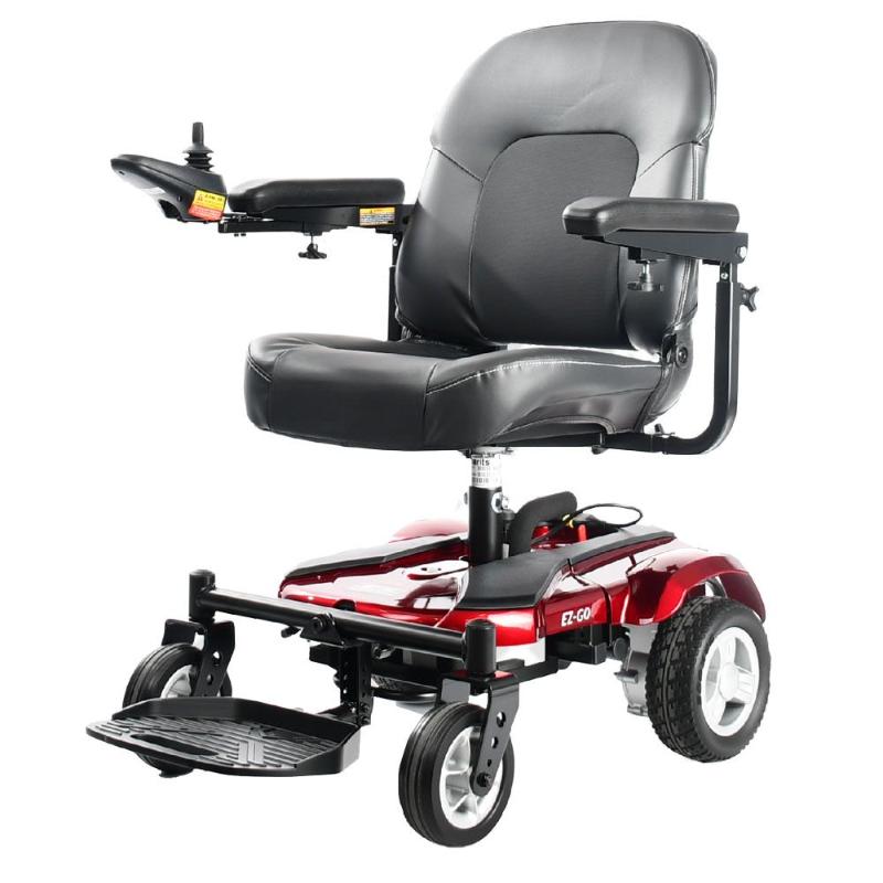 merits health P321a EZ-GO power wheelchair in red 