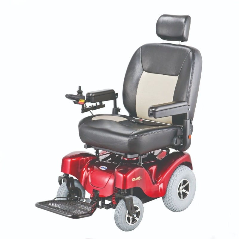 merits health P710 Atlantis Heavy Duty power wheelchair in red color 