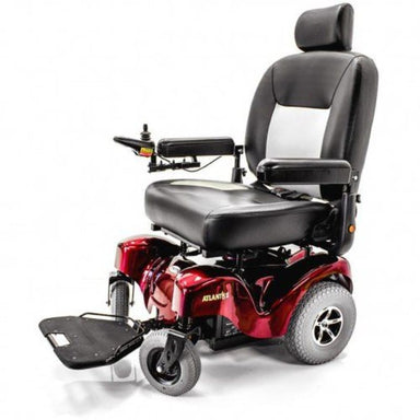 merits health P710 Atlantis electric  wheelchair in red color left view 