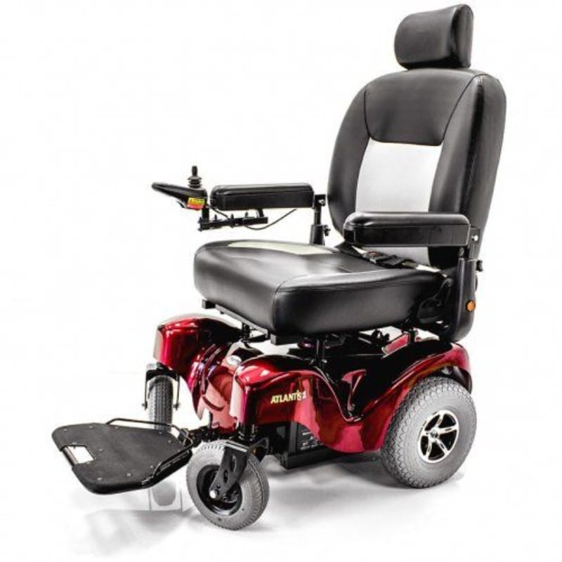 merits health P710 Atlantis electric  wheelchair in red color left view 