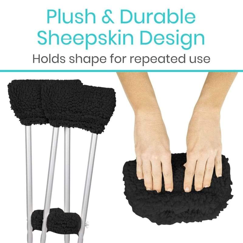 Vive Health Sheepskin Crutch Pads