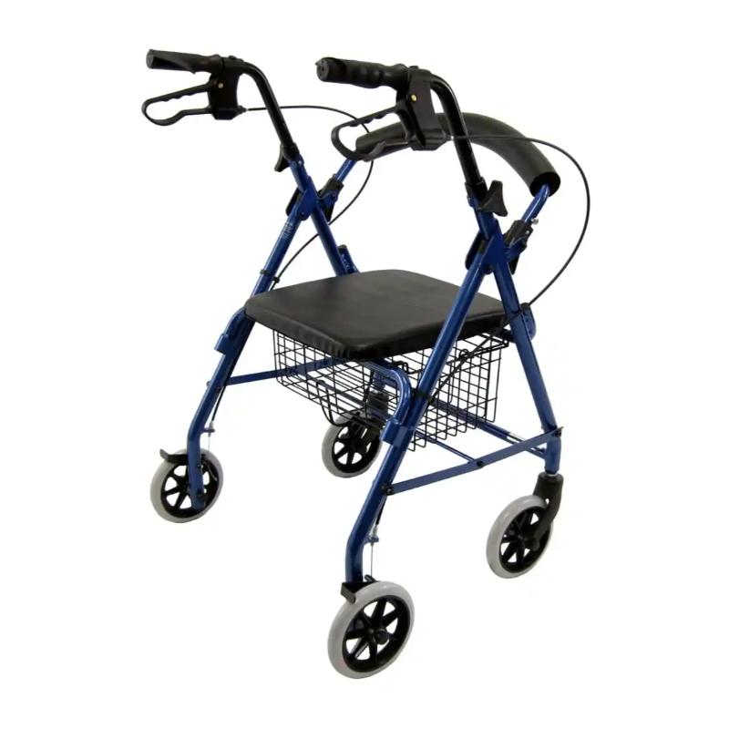 Karman R-4100 Low Seat  Rollator with Loop Brakes, Padded Seat, and Basket