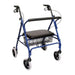 Karman R-4700 Extra Wide Bariatric Rollator with Padded Flip-down Seat, Steel, 24lbs