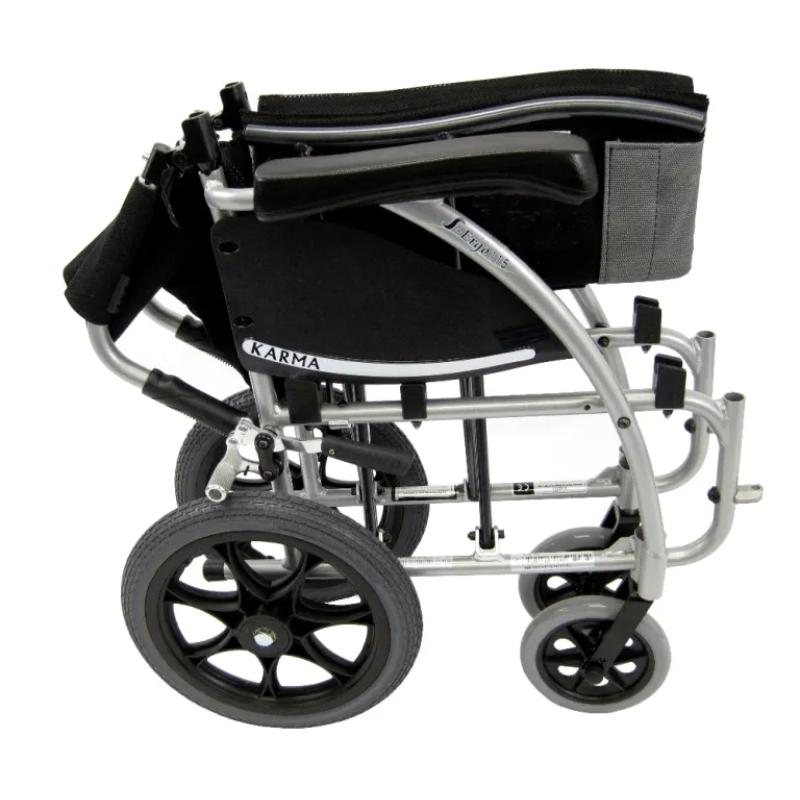 Karman S-ERGO 115 Ergonomic Transport Wheelchair 14" flat free rear wheels