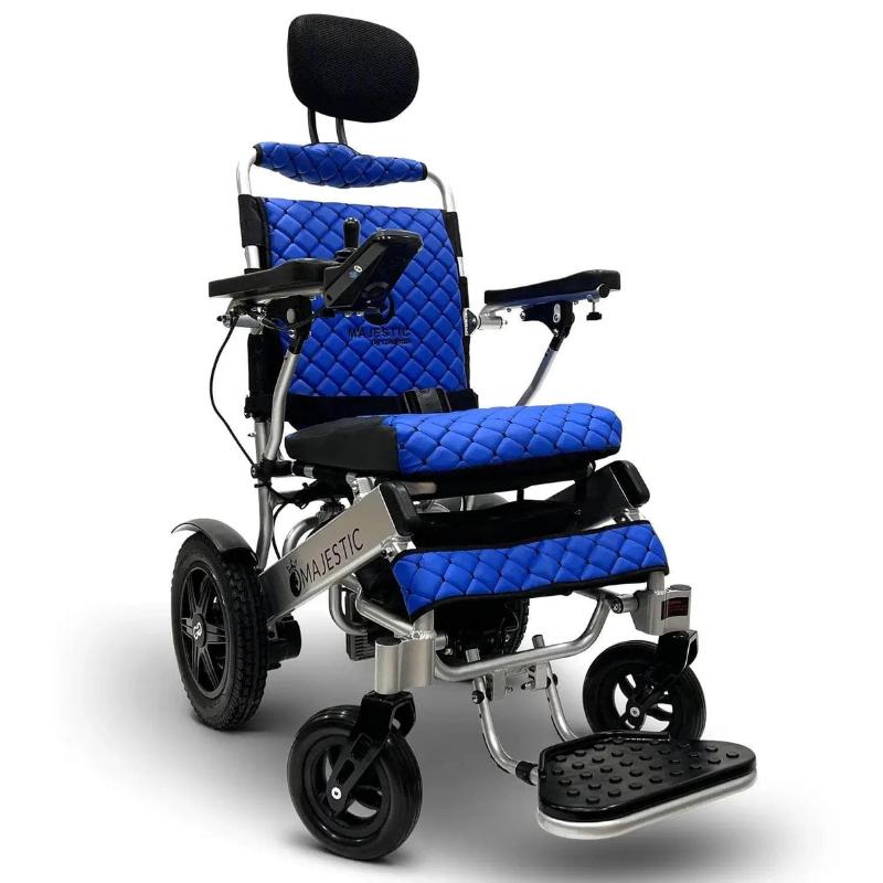 silver blue comfygo iq-9000 long range electric wheelchair majestic