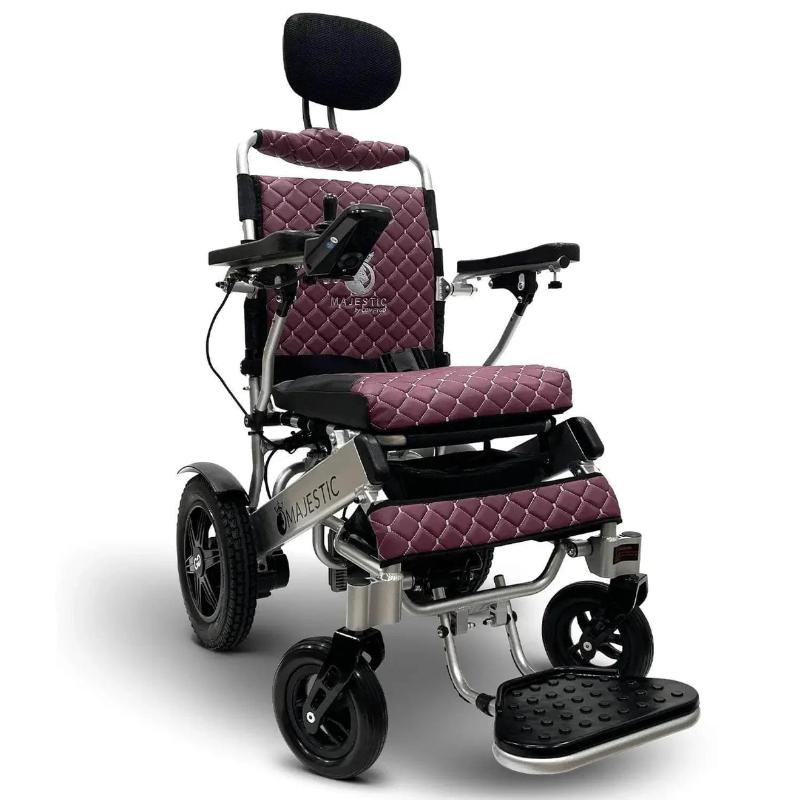 silver purple comfygo iq-9000 long range electric wheelchair majestic