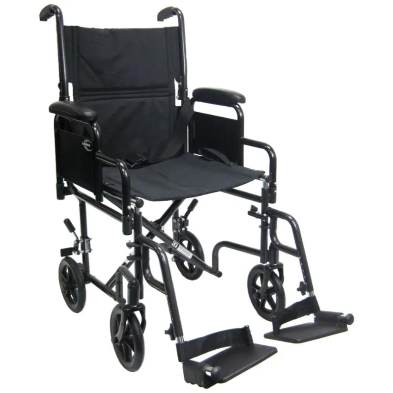 Karman T-2700 Transport Wheelchair with Removable Armrest and Footrest, 29 lbs