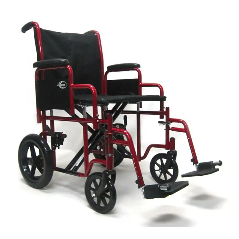 Karman T-920W Heavy Duty Transport Wheelchair with Removable Footrest and Armrest, 40 lbs