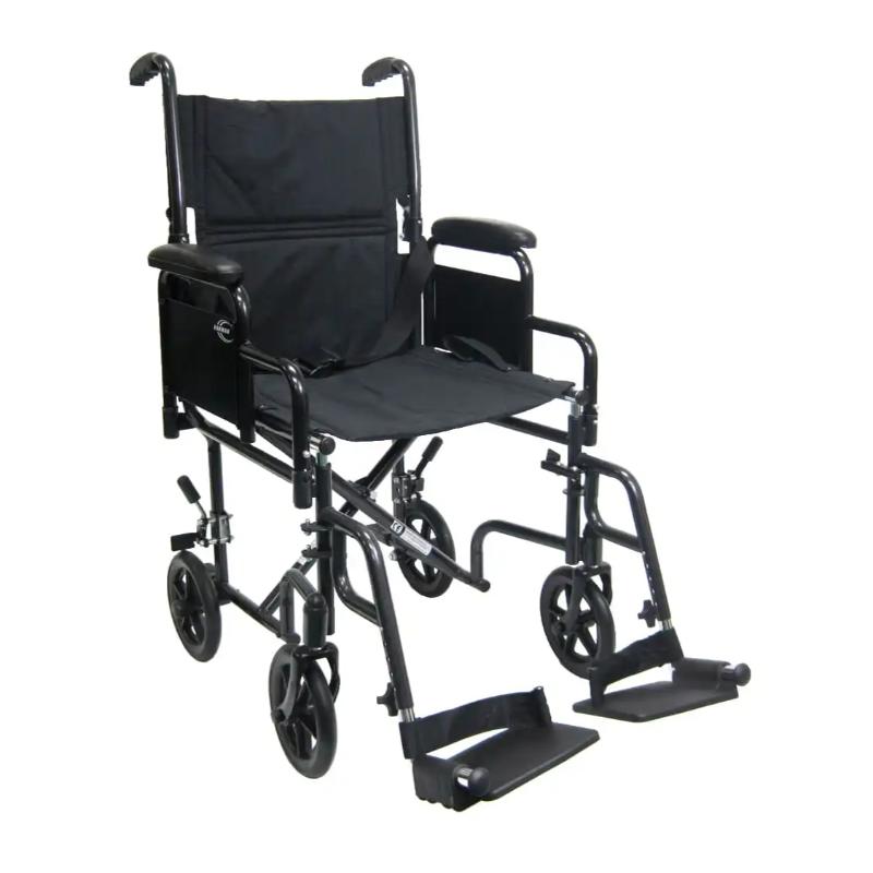 Karman T-2700 Transport Wheelchair with Removable Armrest and Footrest, 29 lbs