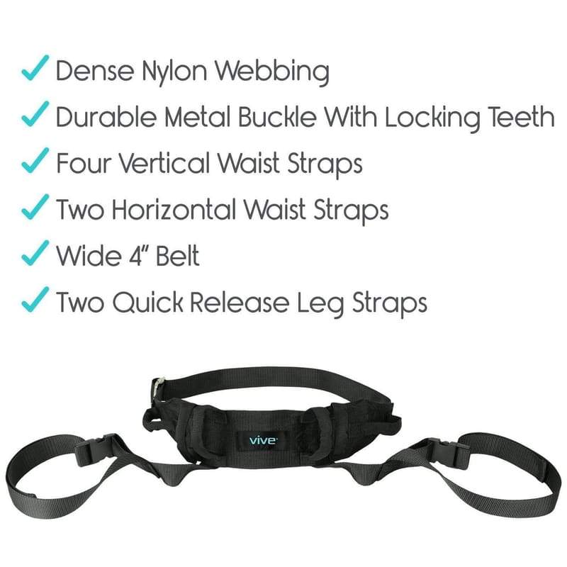 Vive Health Transfer Belt with Leg Straps