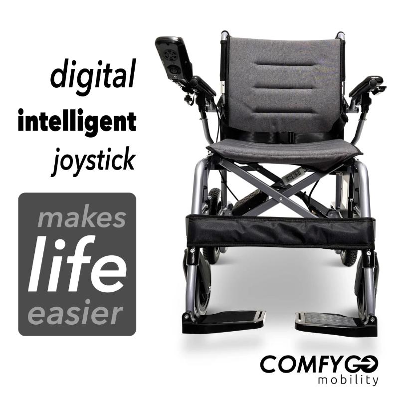 x7 ComfyGo Electric Wheelchair for travel front view 