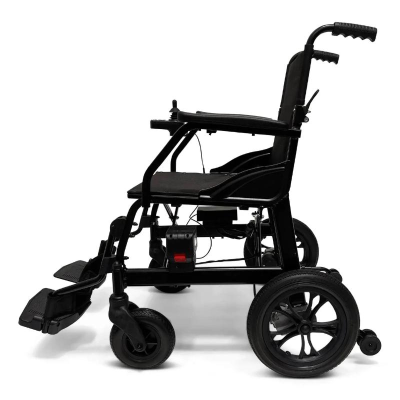 xlite lightweight foldable electric wheelchair for travel side view by comfygo 